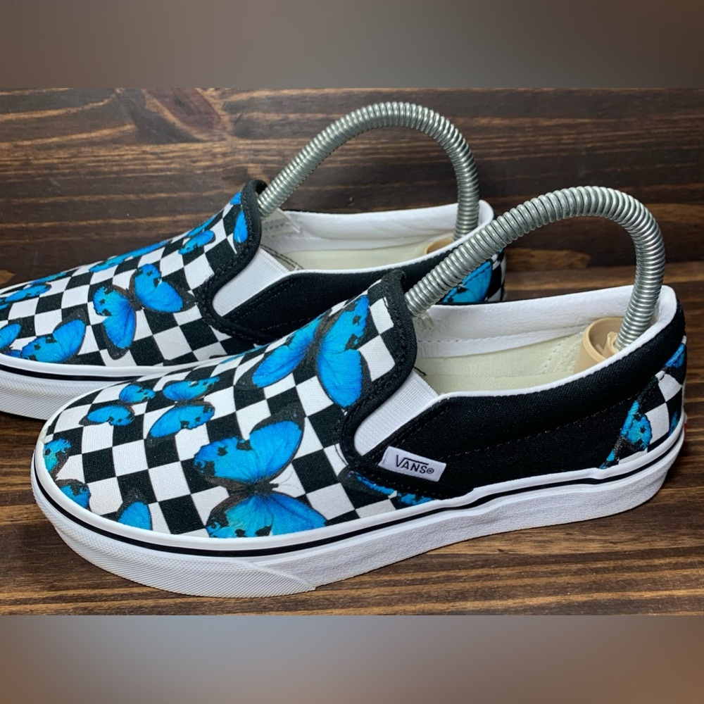 Vans Sk8 Slip On Checkered Butterfly Womens Size 6 Mens Size 4.5 Shoes Athletic